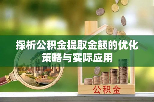 古塔探析公积金提取金额的优化策略与实际应用