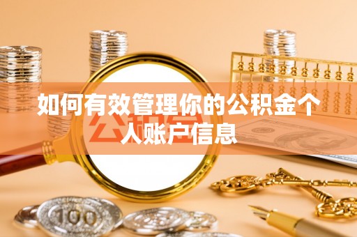 古塔如何有效管理你的公积金个人账户信息