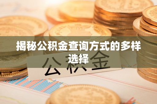 古塔揭秘公积金查询方式的多样选择