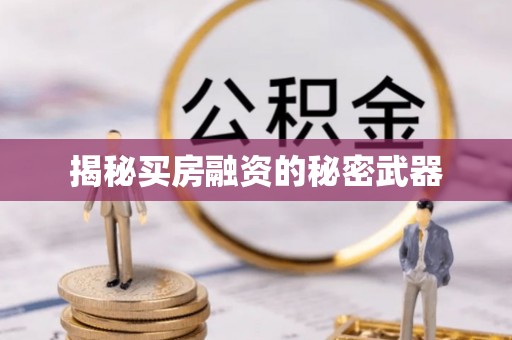 古塔揭秘买房融资的秘密武器