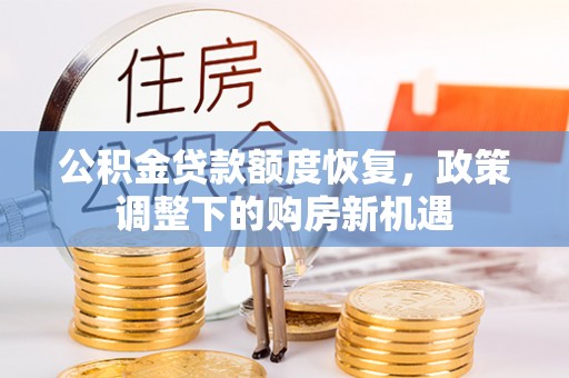 古塔公积金贷款额度恢复，政策调整下的购房新机遇
