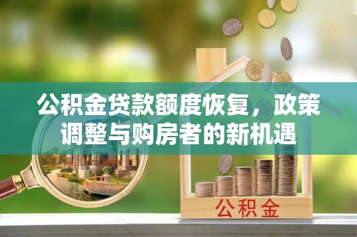古塔公积金贷款额度恢复，政策调整与购房者的新机遇