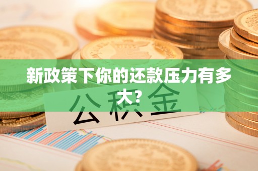 古塔新政策下你的还款压力有多大？